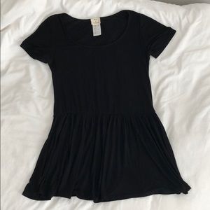 Black peplum style t shirt